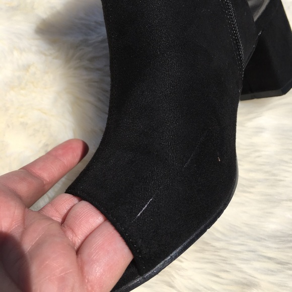 *SOLD* Black Suede Peep-Toe Booties - Picture 5 of 5